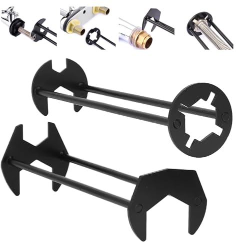 Juego de 2 llaves de lavabo multifuncionales para fregadero, 7 tamaños, llave universal para debajo del fregadero, llave de fontanero, llave de llave de llave de llave de llave hexagonal de cuatro