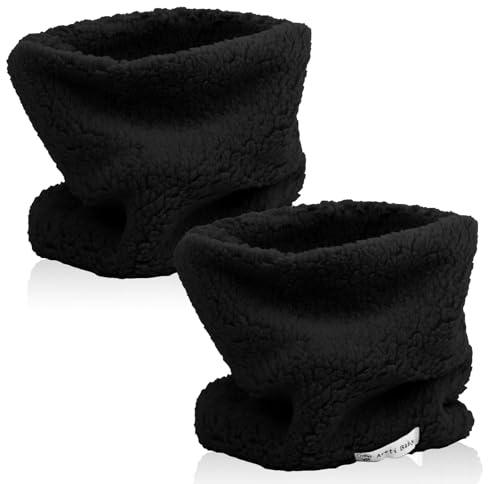 Risipu 2 Pcs Winter Fleece Warm Kids Scarf Boys Girls Round Scarves Windproof Neck Warmer Face Cover Mask (2Pcs - Black)