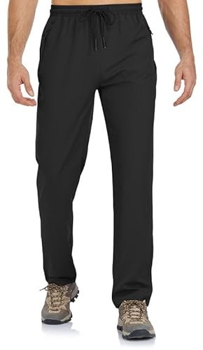 BondiTrekk Jogginghose Herren Reißverschlusstasche Sporthose Lang Sport Hose Trainingshose Laufhose Yogahose Sweatpants Hosen mit Gummizug für Herren（Schwarz，L）