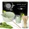 Juego de matcha, cuenco de matcha con boquilla, agitador de matcha, escoba matcha, cuchara de matcha, juego de té matcha de cerámica, juego de 4 piezas para los amantes del matcha, perfecto para la