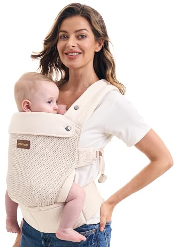 Momcozy Air Mesh Babytrage ab Geburt – Atmungsaktiv & Ultra-Leicht (3-20kg) · Kühlendes 3D-Netz · X-Rücken · Ohne Einsätze
