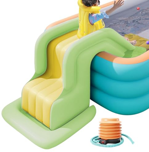 Tobogán acuático para piscina inflable | Tobogán acuático al aire libre para centro de juegos y ocio | con bordes inflables y seguridad anti oscilación para