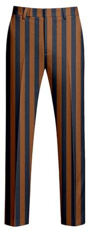 Bauzuoyo Pantalones chinos para hombre, a rayas, pantalones de ocio, ajustados, pantalones de negocios, holgados, transpirables, con bolsillos, coloridos a rayas, clásicos, pantalones de tela cómodos