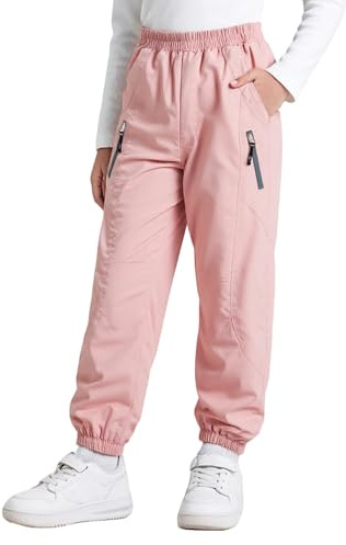 Hoseay Pantaloni Trekking Impermeabili Bambini, Morbidi Pantalone 7-14 Anni | Pantaloni Pioggia Outdoor, con Strisce Riflettenti, Traspiranti Fodera a Rete, Pantaloni da Jogging per Ragazzi Ragazze