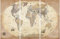 1art1 Karten Poster Weltkarte, Edition 2011, Old Style, In Englisch, 3-Teilig Bilder Leinwand-Bild Auf Keilrahmen | XXL-Wandbild Poster Kunstdruck Als Leinwandbild 120x80 cm