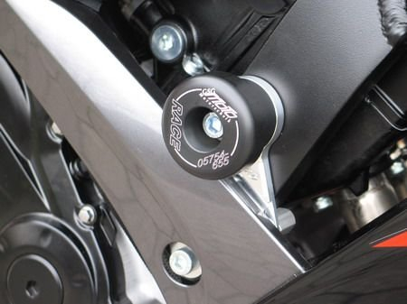 Satz GSG Moto Sturzpads Suzuki GSX-R 600 / 750 08-10 schwarz eloxierte Halteplatten