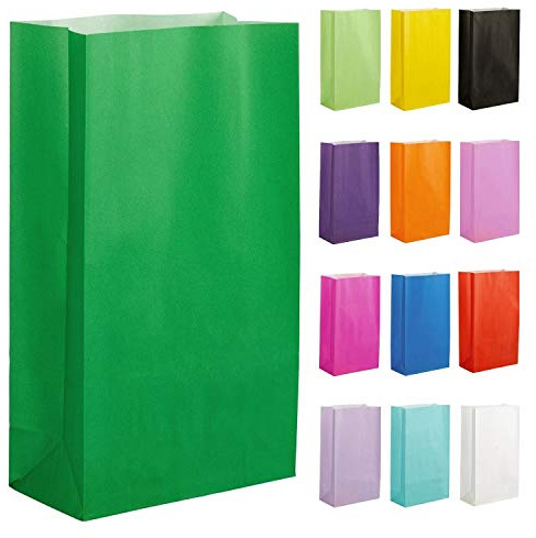 Thepaperbagstore 20 Green Paper Party Bags 14x24.5x7cm Gift & Sweet Bags