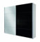 Rauch Möbel Quadra Kleiderschrank, Schwebetürenschrank, 2-türig, inkl. Zubehörpaket Basic 3 Einlegeböden 3 Kleiderstangen, Farbe Alpinweiß/Glas schwarz, BxHxT 226x210x62cm