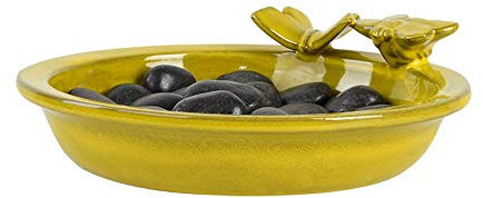 Rivanto® Bienen- und Schmetterlingstränke aus Keramik, Ø 27 cm, mit Dekofiguren, Insekten Tränke