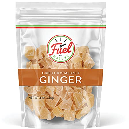 Fuel by Nature Dried & Crystallized Ginger Healthy Snack, High Energy Treats for Snacking, Bulk Dried Candied Ginger, 3 lb