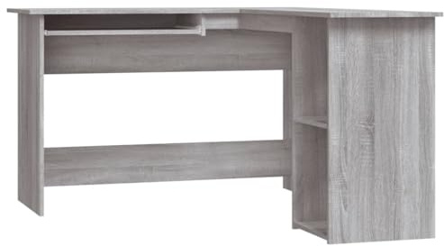 vidaXL Scrivania Angolare Grigio Sonoma 120x140x75cm Legno Multistrato