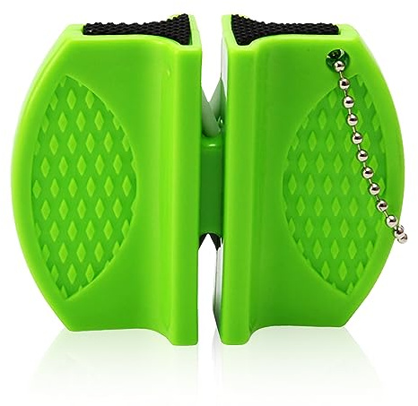 Compact Kitchen Knife Sharpener, Handy Dual-Sided Tool for Sharpening Knives at Home, Camping, Travel, or Outdoor BBQ