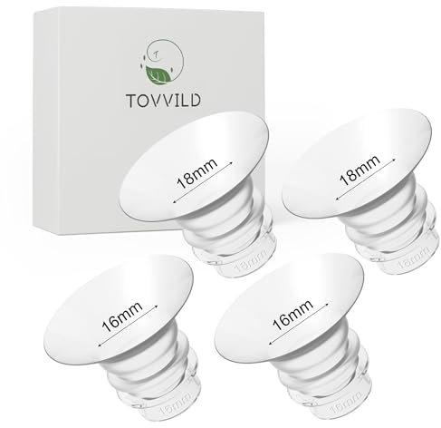 TOVVILD 16mm 18mm Flansch Einsätze Kompatibel mit Bellababy/Medela/Momcozy S9Pro S12Pro, 24mm Brustpumpe Schild/Flansch Einsatz zu reduzieren auf 16mm 18mm, 4 Stck