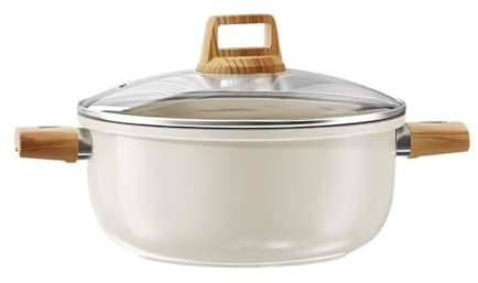IBONSON Ceramic Soup Bowls Ceramic Soup Pot Non-stick Induction Cooker Gas Stove Universal Double Ear Steaming Pot Special Soup Pot Stewpot Cooking Pots Platos Soperos