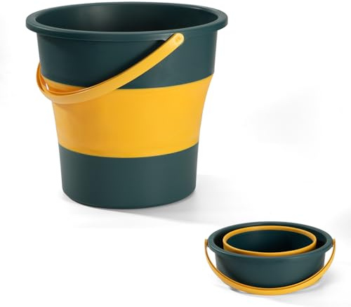 Eimer Faltbar Tragbares Putzeimer Spülwanne Camping Platzsparend Fischerei Wassereimer Mit Griff für Reinigung Camping Angeln Küche (Blau, 5L)