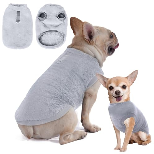 Abrigo para Perro y Gato, Jersey Suave y Cálido, Ropa para Perros y Gatos Mediano y Pequeño (Gris, L)