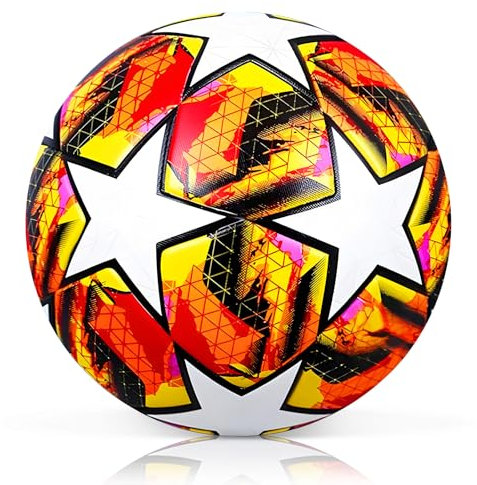 AUEJACKY Ballon de Foot Ligue des Champions, Ballons Entraînement Football, Ballon De Foot Taille 5 pour Enfant et Adultes, Article pour Amateurs de Football, Cadeau d'anniversaire