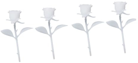 BATHVEVE 4pcs Miniature 3d Rose Ornament Crystal Resin Handmade Diy Rose Craft Model for Home Decoration and Making (25mm, Style b