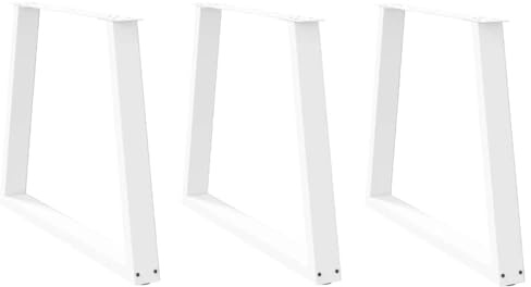 Frdhee Lot de 3 pieds de meubles en forme de V - En acier - Blanc - 80 x (72-73,3) cm - Pour chaises, table, armoire, bureau, étagère, canapé