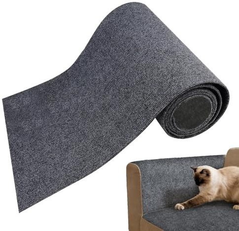 Self Adhesive Cat Scratching Mat, Thickened Self-Adhesive Cat Scratching Mat, Anti Scratch Furniture Protector, for Furniture, Scratching Carpet, Couch Protection(Dark Gray 100 * 30cm)