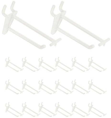 QUARKZMAN 20 Pcs Ganchos Para Panel Perforado, Ganchos De Exhibición De Plástico Duradero De 3 Pulgadas Accesorios Organizadores Para Panel Perforado Para Organización De Joyería En Pared De