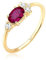 Elli PREMIUM Ring Damen Verlobungsring mit Synthetischem Rubin und Zirkonia Kristallen in 925 Sterling Silber Vergoldet