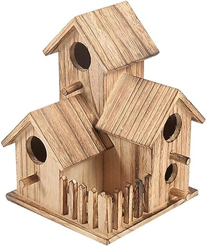 LUCKLY Birds Silvestres Colgantes Dispensador para Hogar Co Casa Pájaros Nidera de Madera Nidera Mésange Niche Pájaros Exterior