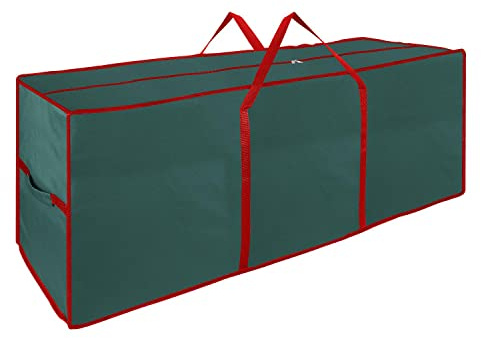 Vinsani® 7ft/9ft Christmas Xmas Tree Decoration Lights Presents Gift Zip Up Jumbo Sack Fabric Storage Bag Large Waterproof Décor Accesories Organiser (48 x 38 x 125 cm) - Green