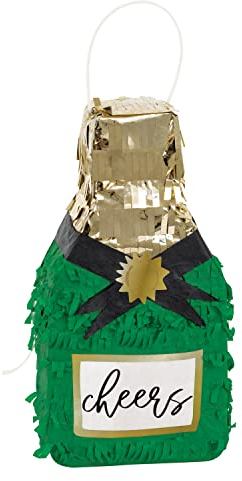Unique Party 25625 - Mini Champagne Bottle Pinata Favour Decoration, Multicolour
