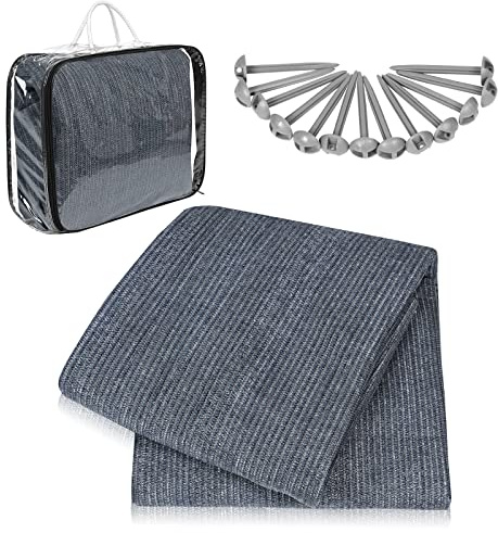Aufun Tapis pour auvent, Tapis Camping extérieur 300x600cm, Tapis pour Tente Camping-Car en HDPE, bâche de Tente imperméable avec œillets, Empreinte Universelle pour tentes (3x6m)