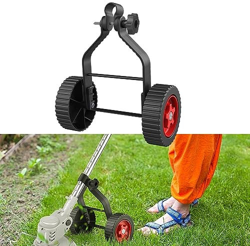 Rotella per decespugliatore, universale, con ruote di supporto regolabili, per cortile e giardino, adatta per tubi da 22 mm a 26 mm