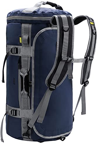 MIER Große Sporttasche wasserdicht Sportrucksack mit Schuhfach umwandelbar in Rucksack, 45L/60L/90L