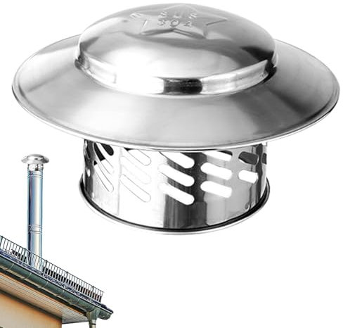 Copertura per in acciaio inossidabile - Cappello antipioggia, protezione efficace | Copri tubo di scarico, strumento di sicurezza con bordo largo per camini e cappe, progettato per resistere a