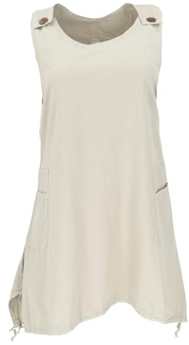 GURU SHOP Jupe salopette, robe à bretelles surdimensionnée, robe salopette, jupe ballon, femme, coton, Lin, 40
