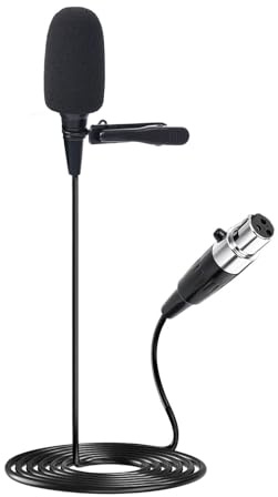 JTLAU Lavalier - Micrófono de solapa de condensador cardioide compatible con sistemas inalámbricos AKG/Samson Bodypack, ideal para conferencias, actores, teatro, podcasts