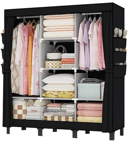 Armoire Portable lishbie, Armoire de Chambre, boîte de Rangement pour vêtements, Suspendue, Convient pour Les Chambres, dortoirs et Maisons de Location