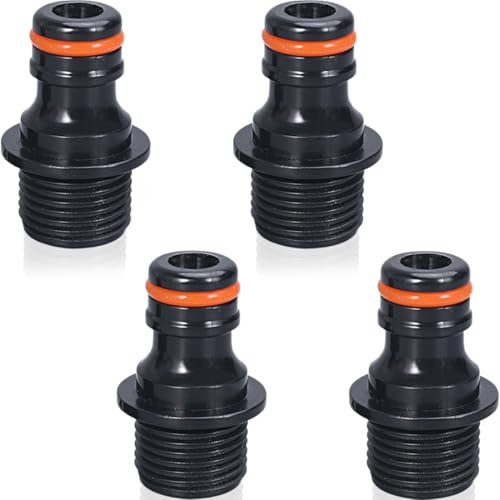 JEYORZY 4 Piezas Conector Manguera, Conector de grifo, Kit de Conector de 4/6 Pulgada, Adaptador Grifo Manguera, Adaptador para Unión de Grifo con Manguera, adaptador de manguera de jardín