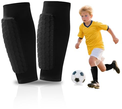 Parastinchi Calcio,Parastinchi da Calcio per Bambini,1 Paio Parastinchi Bambino Calcio Uomo Mini Parastinchi per Polpacci Antiscivolo Uomo,Donna,Bambino e Gioventù (Nero, S)