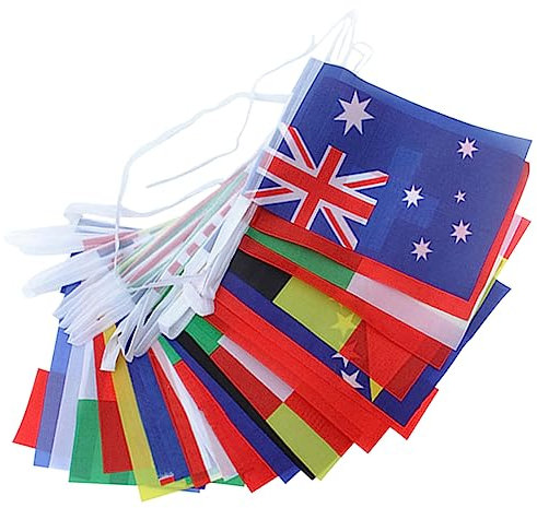 ABOOFAN 2 Sätze International Decorative String Flags Wimpelkette mit Länderflaggen für Sportveranstaltungen Partys Festivals und Internationale Feiern Farbige Fahnenbanner für Lebendige