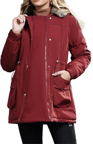 Maacie Cappotto premaman invernale in cotone, caldo giubbotto premaman per tutti i giorni all'aperto