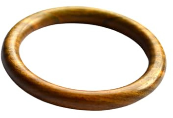 Fixed Wooden Bangle for Women – Natural Aromatic Wood, Smooth Comfortable Design (【Green】)