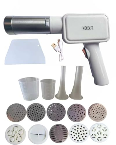 Electric Pasta Machine, Household Handheld Wireless Noodle Machine. A Homemade Noodle Machine With 10 Types Of Noodle Molds And 2 Types Of Enema Filling Nozzles