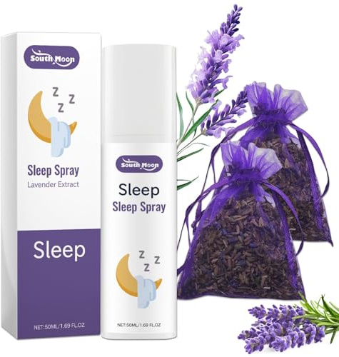 Spray per cuscini alla lavanda, olio di lavanda biologico, per addormentarsi, con sacchetti profumati alla lavanda, per relax, riposo, sonno migliore, profumo per ambienti, lenitivo