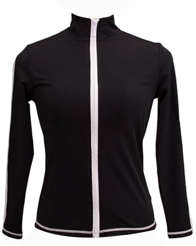 Générique Veste De Patinage Artistique Veste Chaude pour Femmes pour Le Patinage sur Glace Sweatshirts Extensibles pour L'entraînement Et La Compétition(Size:165,Color:Noir)