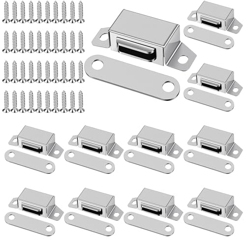 10 pezzi di chiusura magnetica con viti, magnete per porta, chiusura magnetica, armadio, calamite per porte dell'armadio, chiusura magnetica, chiudiporta magnetica, per porte dell'armadio, porte
