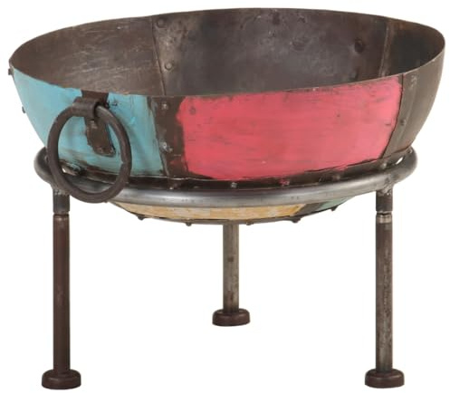Mangloder - Chimenea de hierro (40 cm de diámetro, 40 x 30 cm, con anillos de transporte, para jardín y terraza, calor y estado de ánimo de llama, para fuegos de leña en exteriores