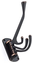 Richelieu Hardware 76464BAG Nystrom Triple Utility Swivel Hook, Brushed Oil-Rubbed Bronze