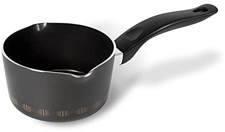 Alluflon Costanza Pentolino con Beccuccio 14cm, Alluminio Alimentare, Nero, 14 cm