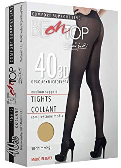BeOnTop Collant Compressione Graduata Donna 40 3D Media 50 Denari - Calze 10-11 mmHg, Comfort Support Line, by Gambetti - Made in Italy