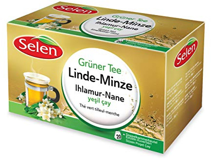 Selen Té Verde Lima-Menta, 20 bolsitas de té envasadas individualmente 30 g
